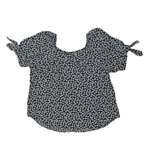 Karen Kane Plus Size 2X Printed Square Neck Top Ditsy Floral Print Prairie USA